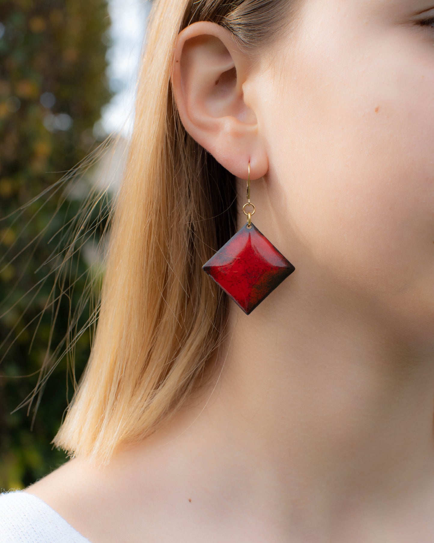 Boucles d'oreilles ORANGE PASSION losange