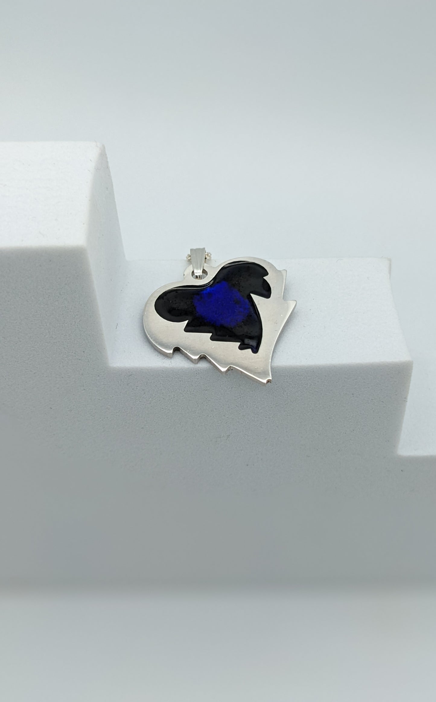 Pendentif coeur Intense bleu