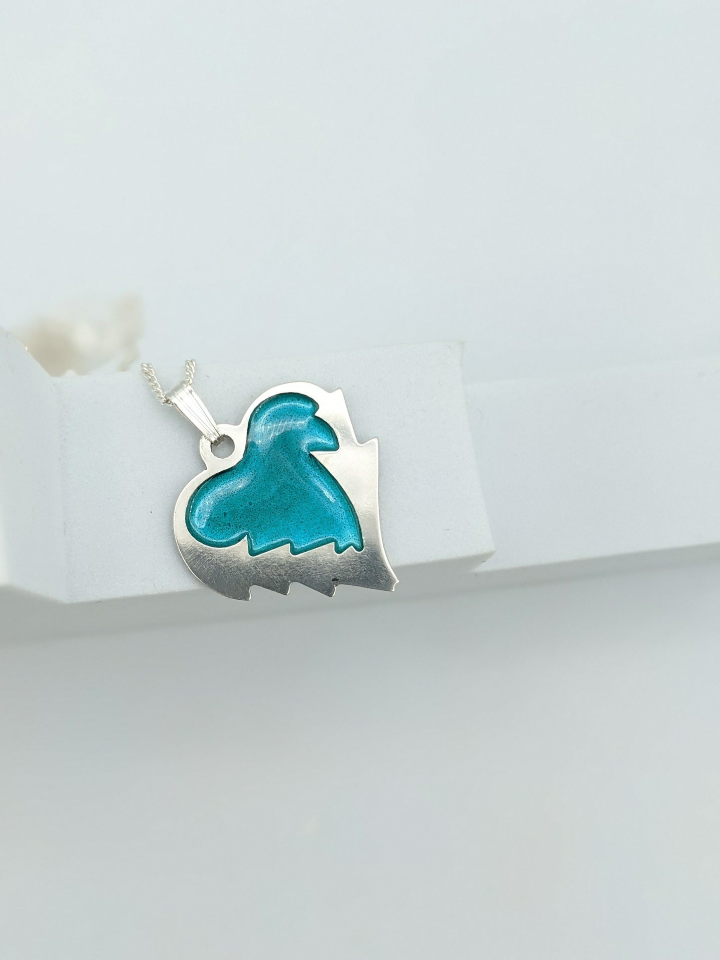 Pendentif coeur bleu lagon