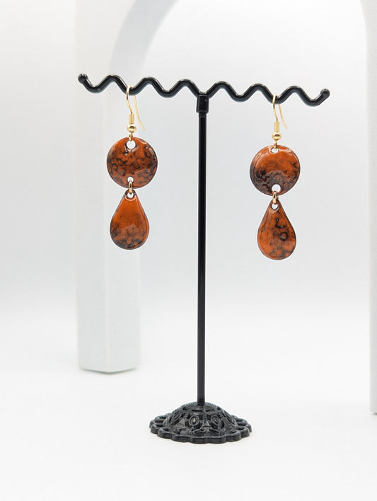 Boucles d'oreilles ORANGE Duo PASSION