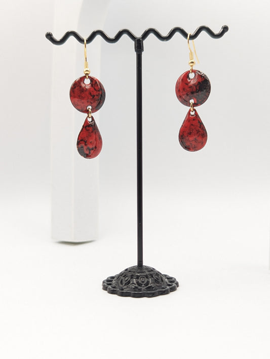 Boucles d'oreilles ROUGE Duo PASSION