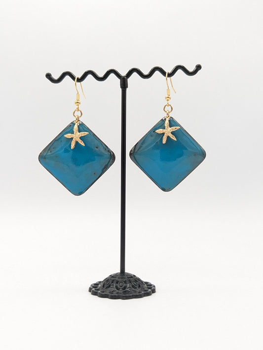 Boucles d'oreilles - ÉTOILE DE MER BLEUE