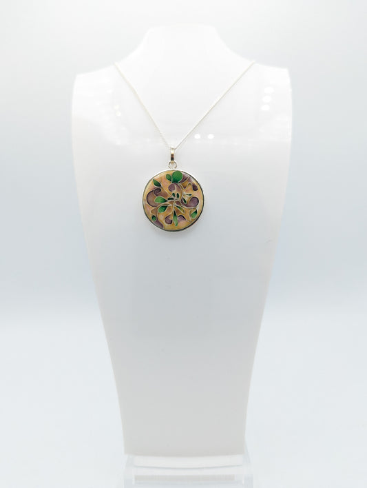 Pendentif CLOISONNÉ FLORAL