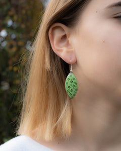Boucles d'oreilles LOLA - modèle Feuille verte