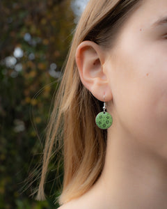 Boucles d'oreilles LOLA - petit modèle rond vert