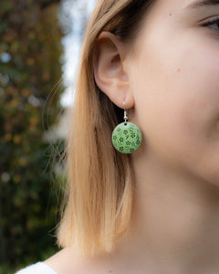 Boucles d'oreilles LOLA - modèle moyen rond vert