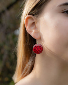Boucles d'oreilles LOLA - modèle moyen rond rouge