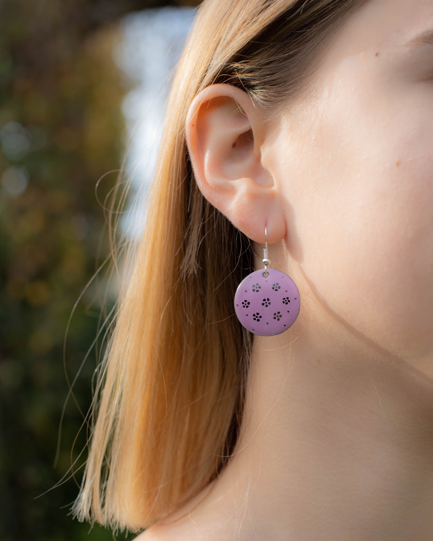 Boucles d'oreilles LOLA - modèle moyen rond rose