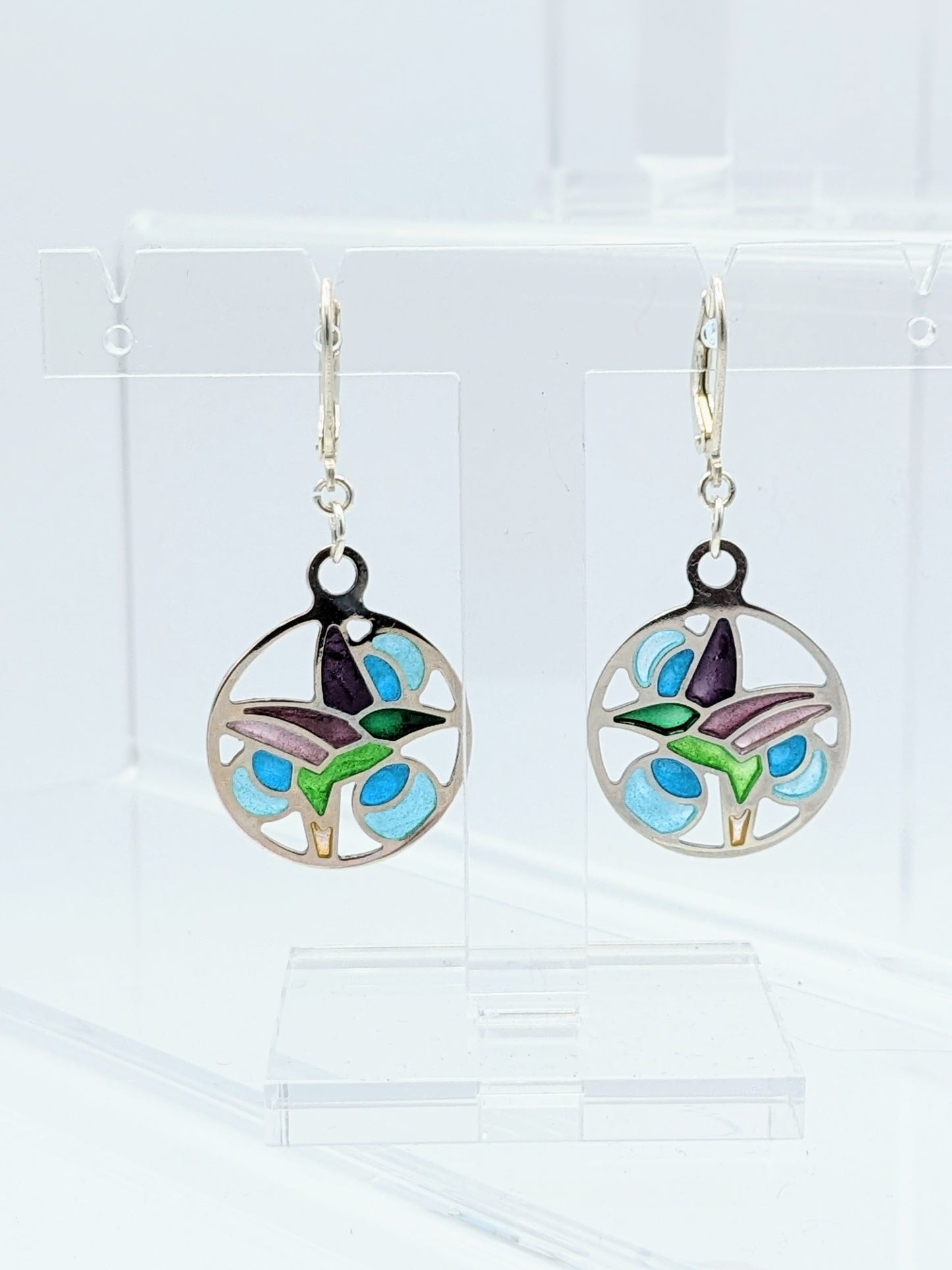 Boucles d'oreilles COLIBRI BLEU
