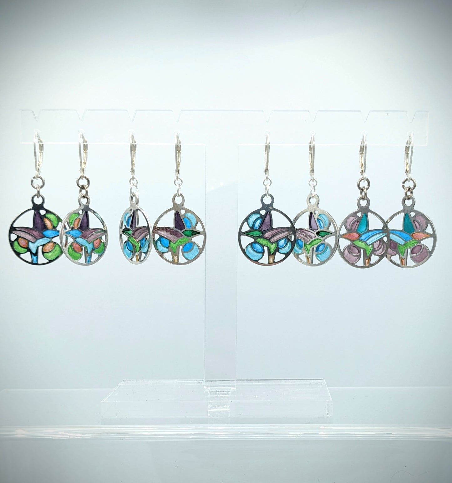 Boucles d'oreilles COLIBRI BLEU