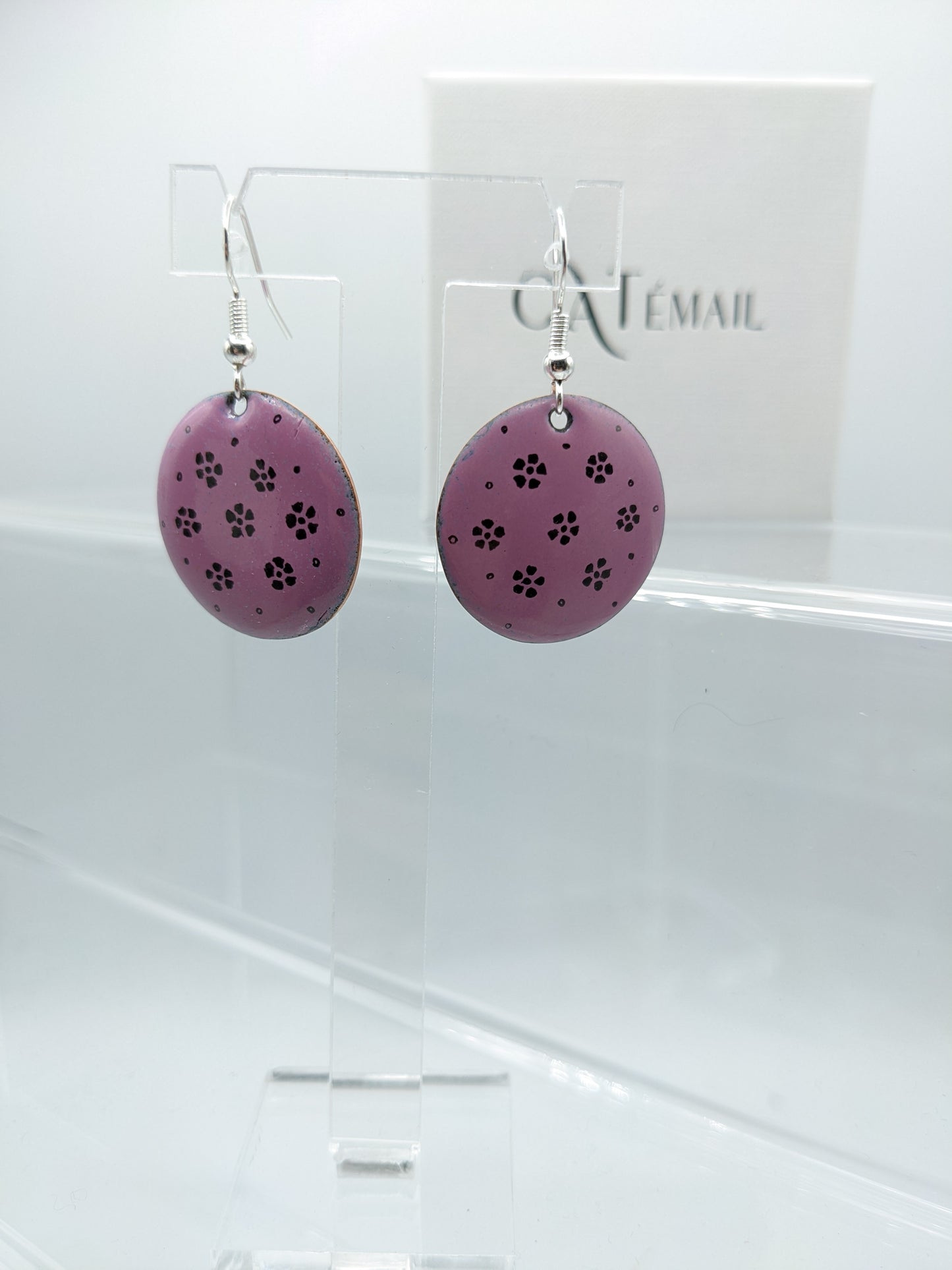 Boucles d'oreilles LOLA - modèle moyen rond rose