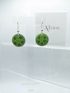 Boucles d'oreilles LOLA - petit modèle rond vert