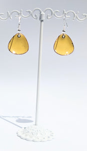 Boucles d'oreilles LOLA - petit modèle triangle arrondi jaune