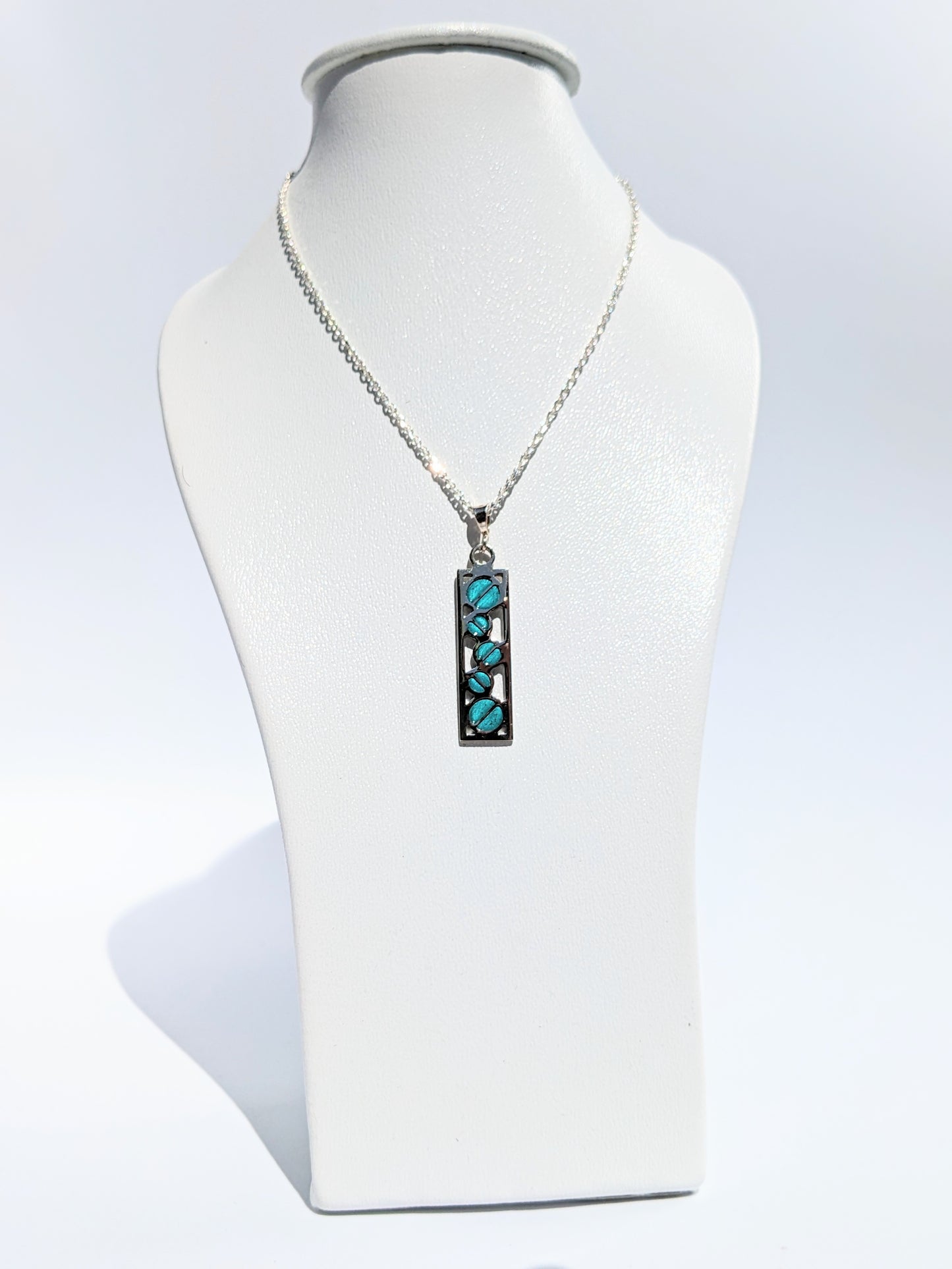 Pendentif VALÉRY bleu turquoise