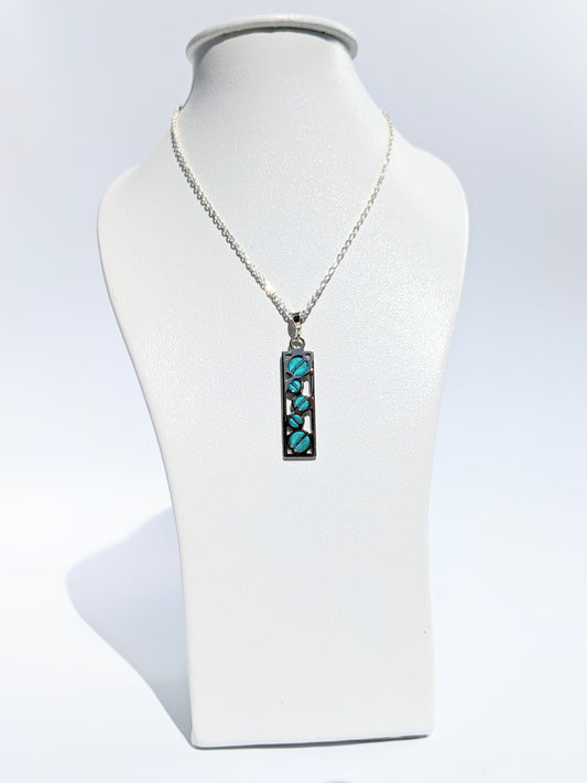 Pendentif VALÉRY bleu turquoise