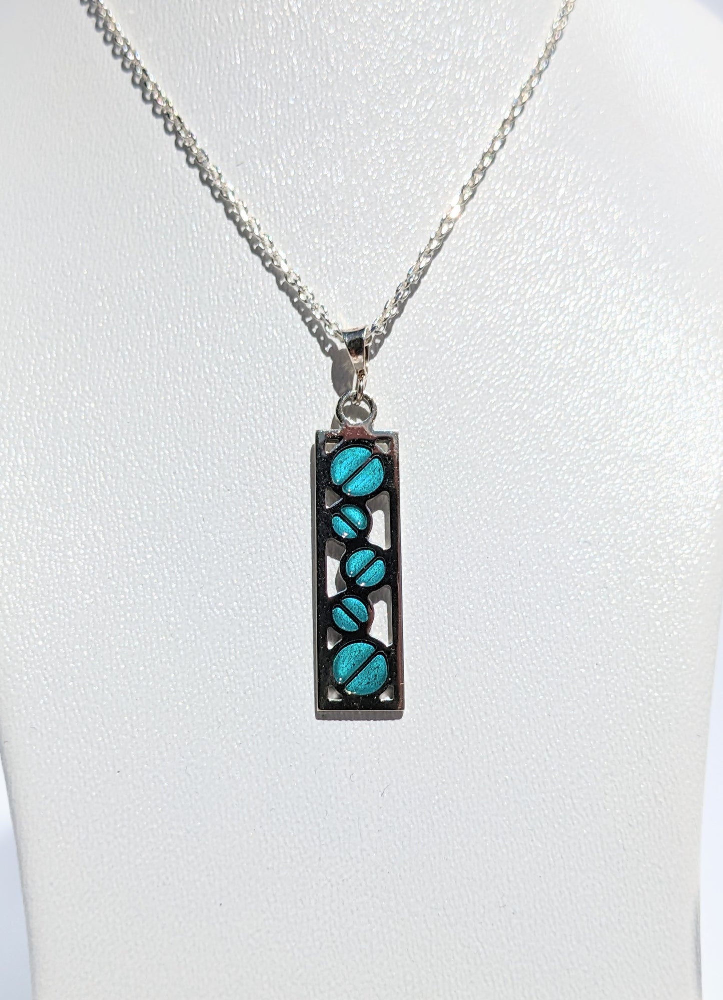 Pendentif VALÉRY bleu turquoise