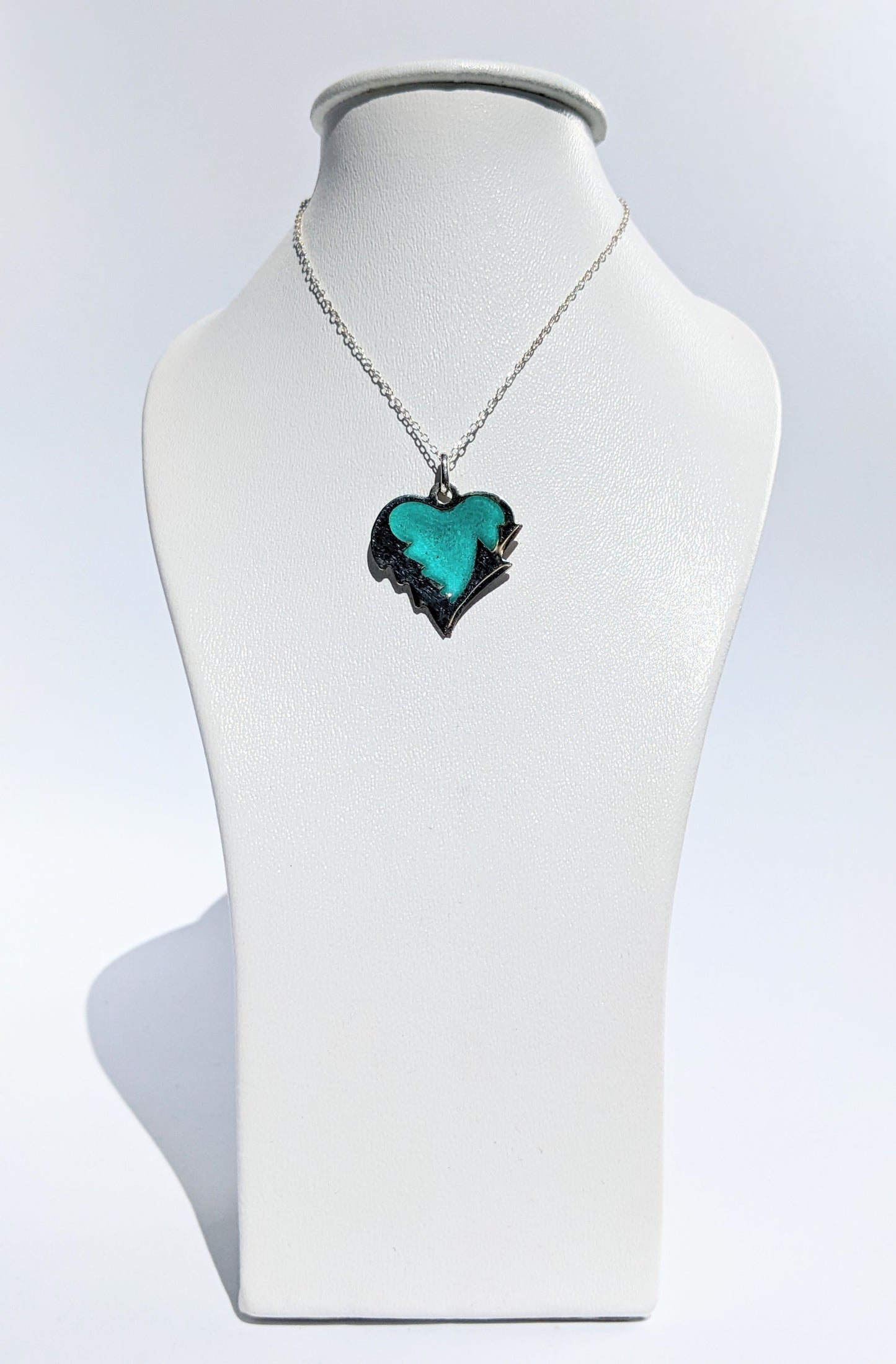 Pendentif coeur turquoise