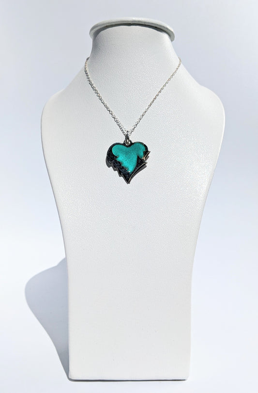 Pendentif coeur turquoise