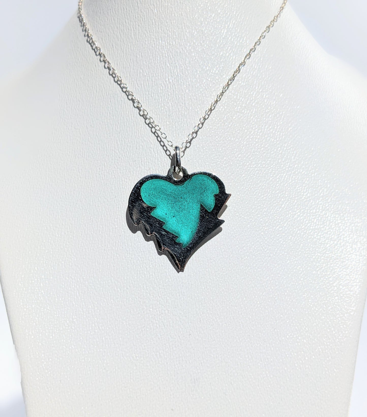 Pendentif coeur turquoise