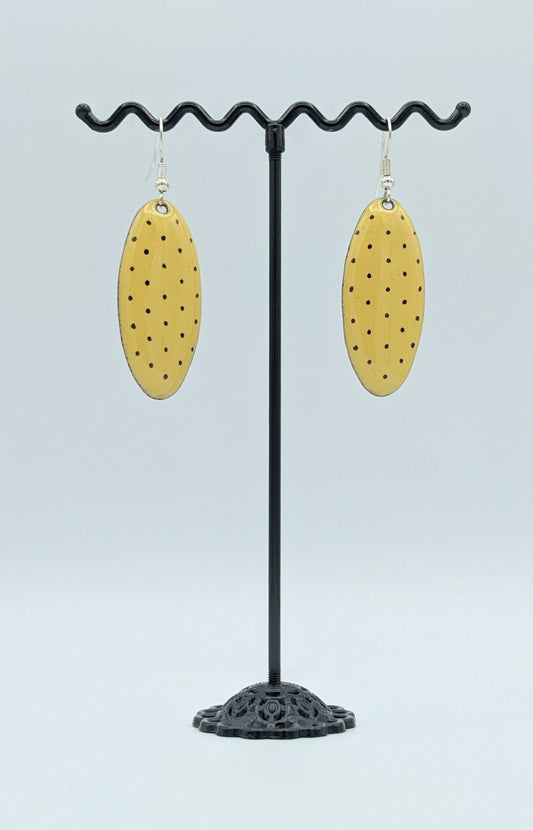 Boucles d'oreilles - PETITS POIS ovale jaune